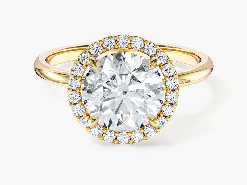 Round Halo Moissanite Engagement Ring (2.00 CT)