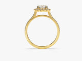 Gold halo engagement ring with diamonds