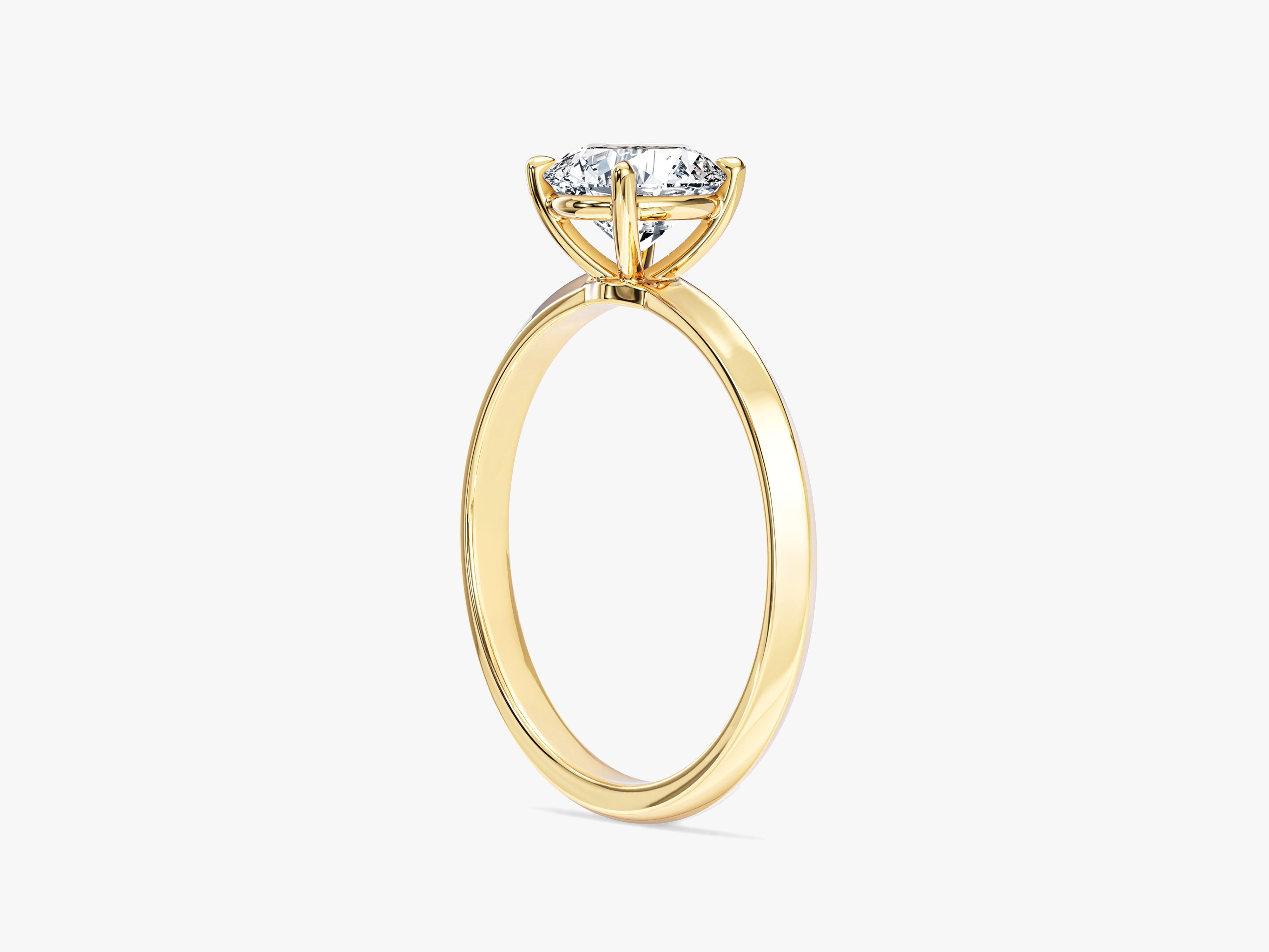 Knife Edge Round Lab Grown Diamond Engagement Ring (1.00 CT)