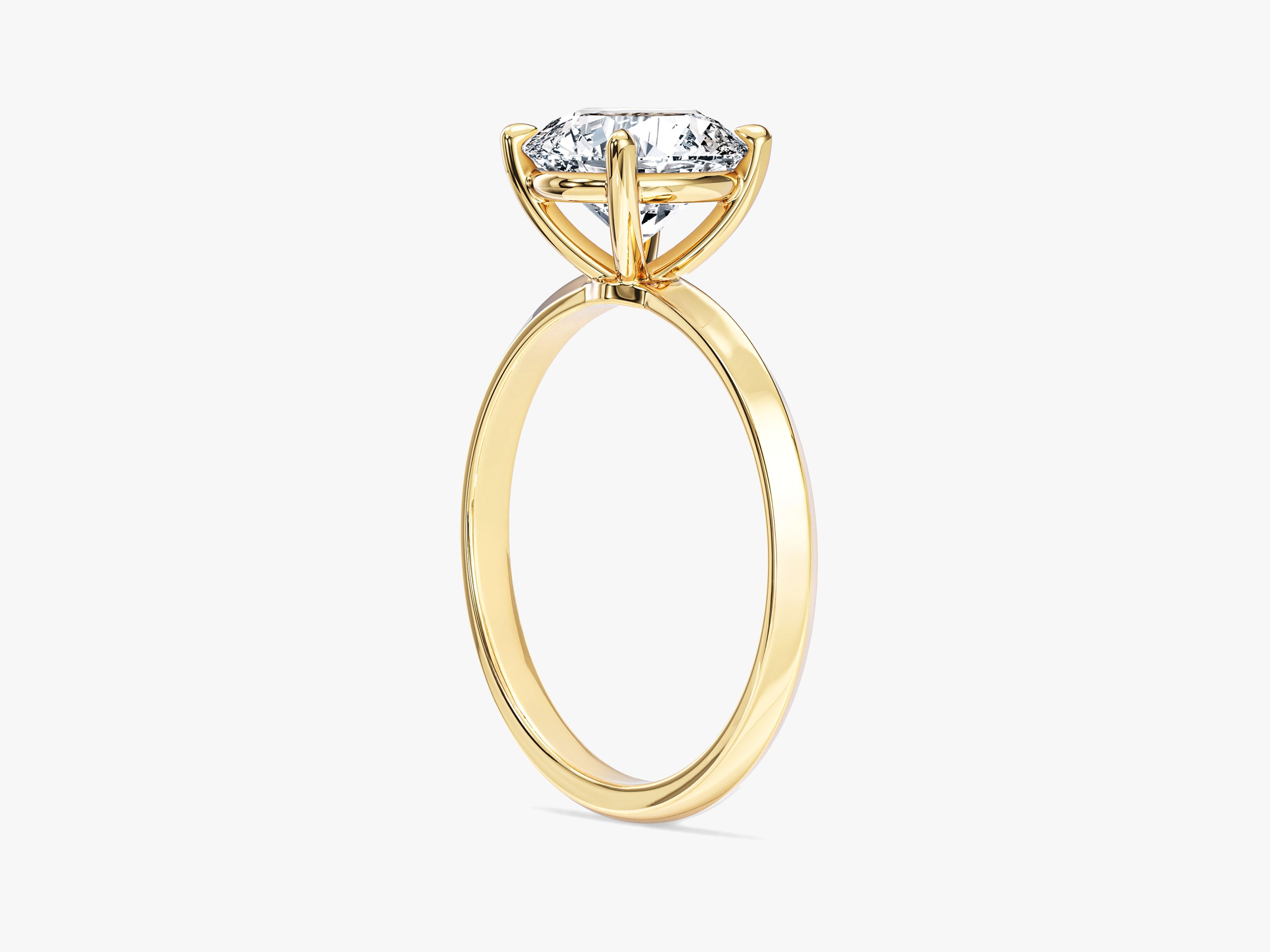 Knife Edge Round Lab Grown Diamond Engagement Ring (2.00 CT)