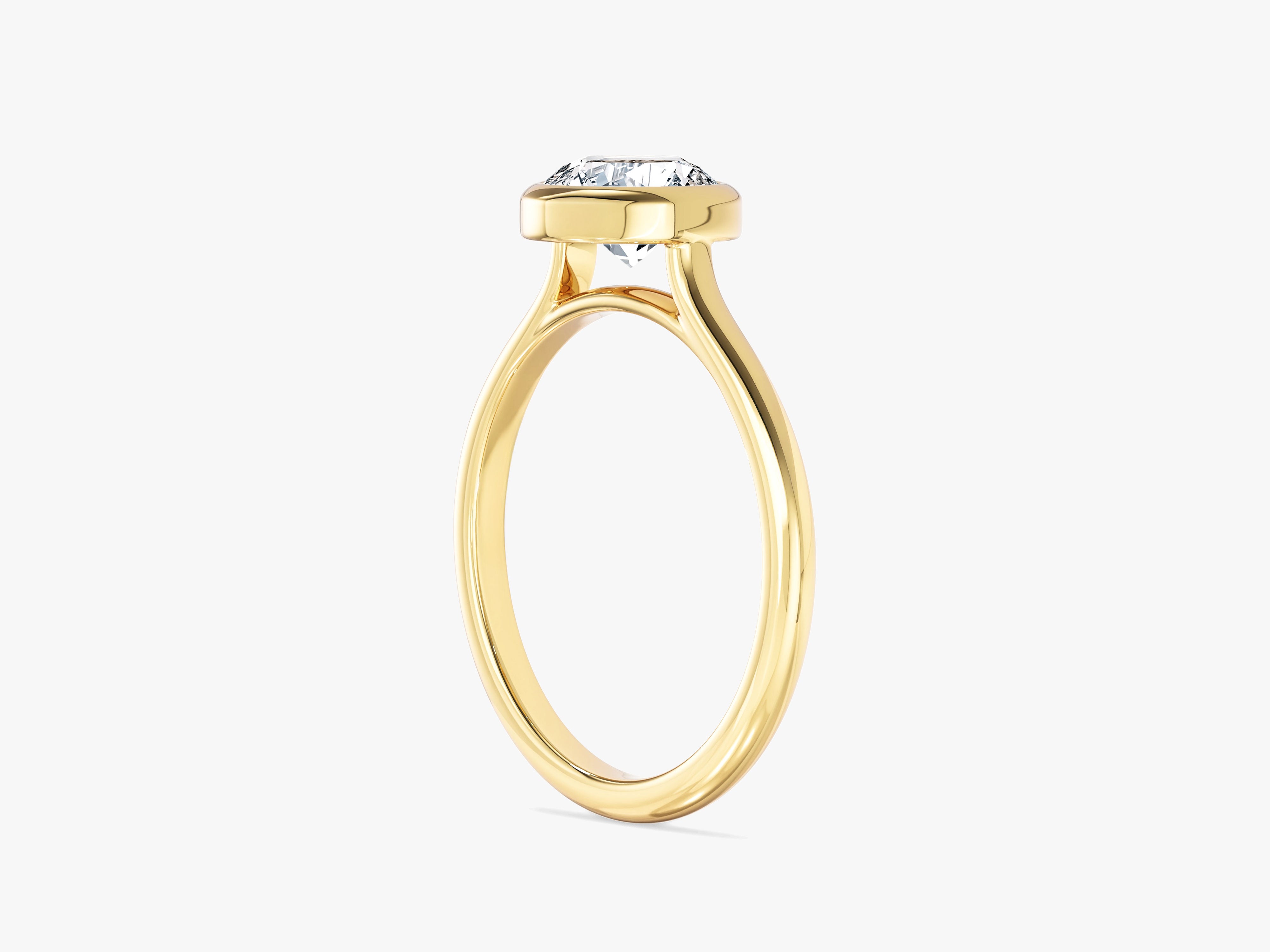 Round Bezel Solitaire Moissanite Engagement Ring (1.00 CT)