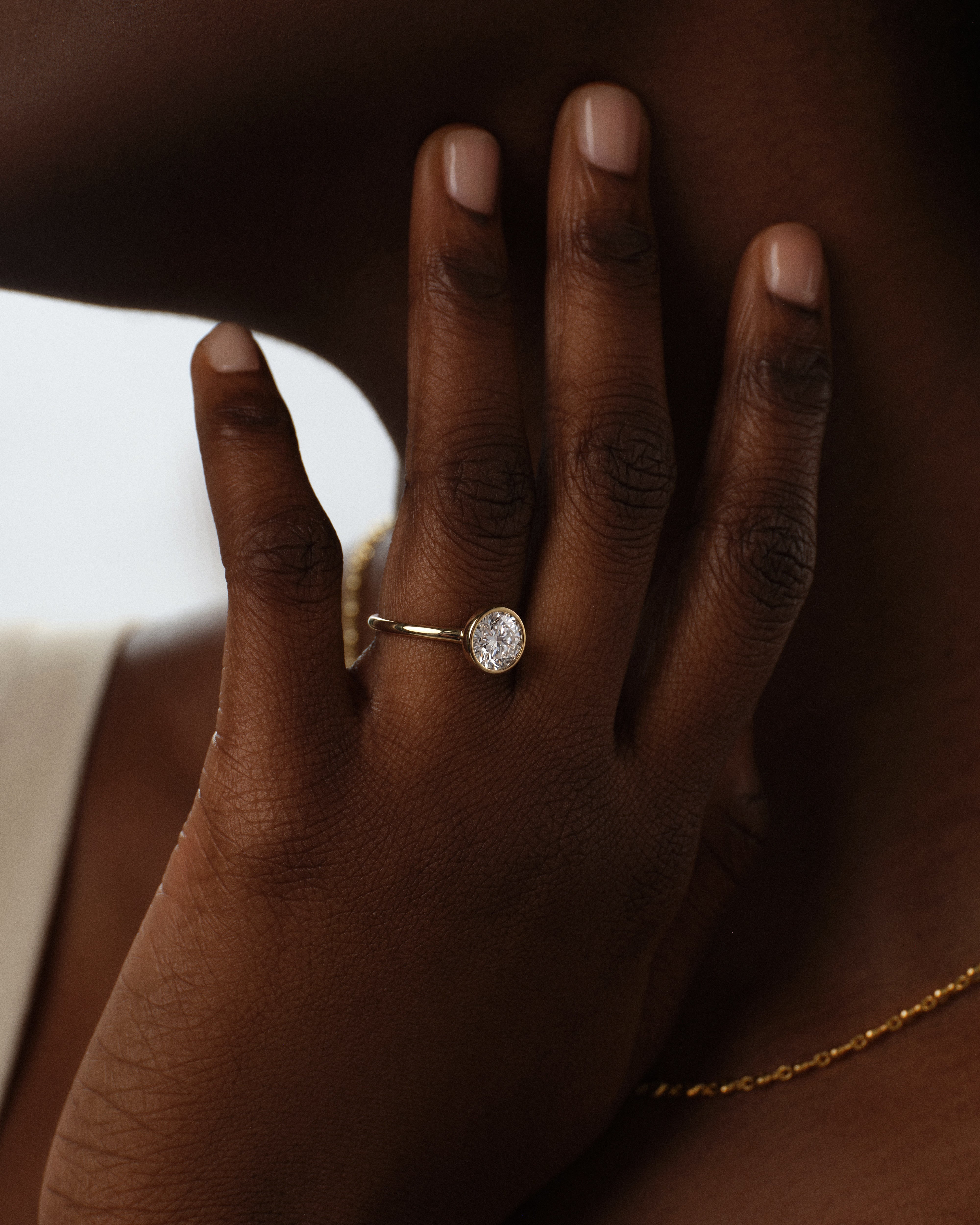 Round Bezel Solitaire Lab Grown Diamond Engagement Ring (1.50 CT)