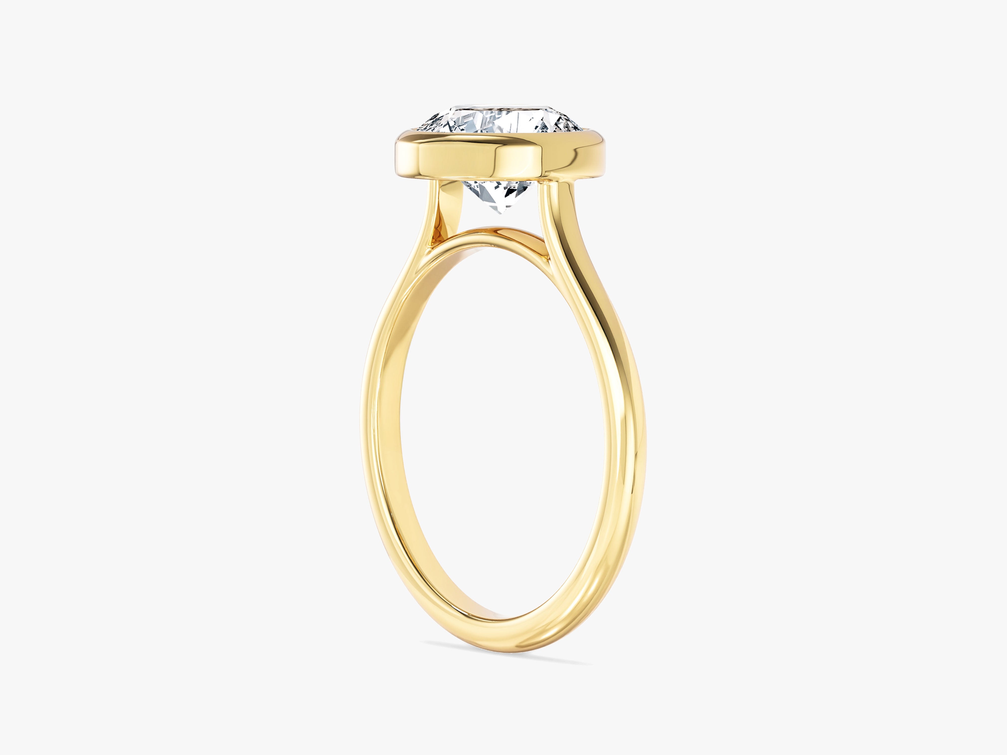Round Bezel Solitaire Moissanite Engagement Ring (2.00 CT)