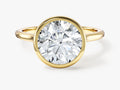 Round Bezel Solitaire Lab Grown Diamond Engagement Ring (3.00 CT)