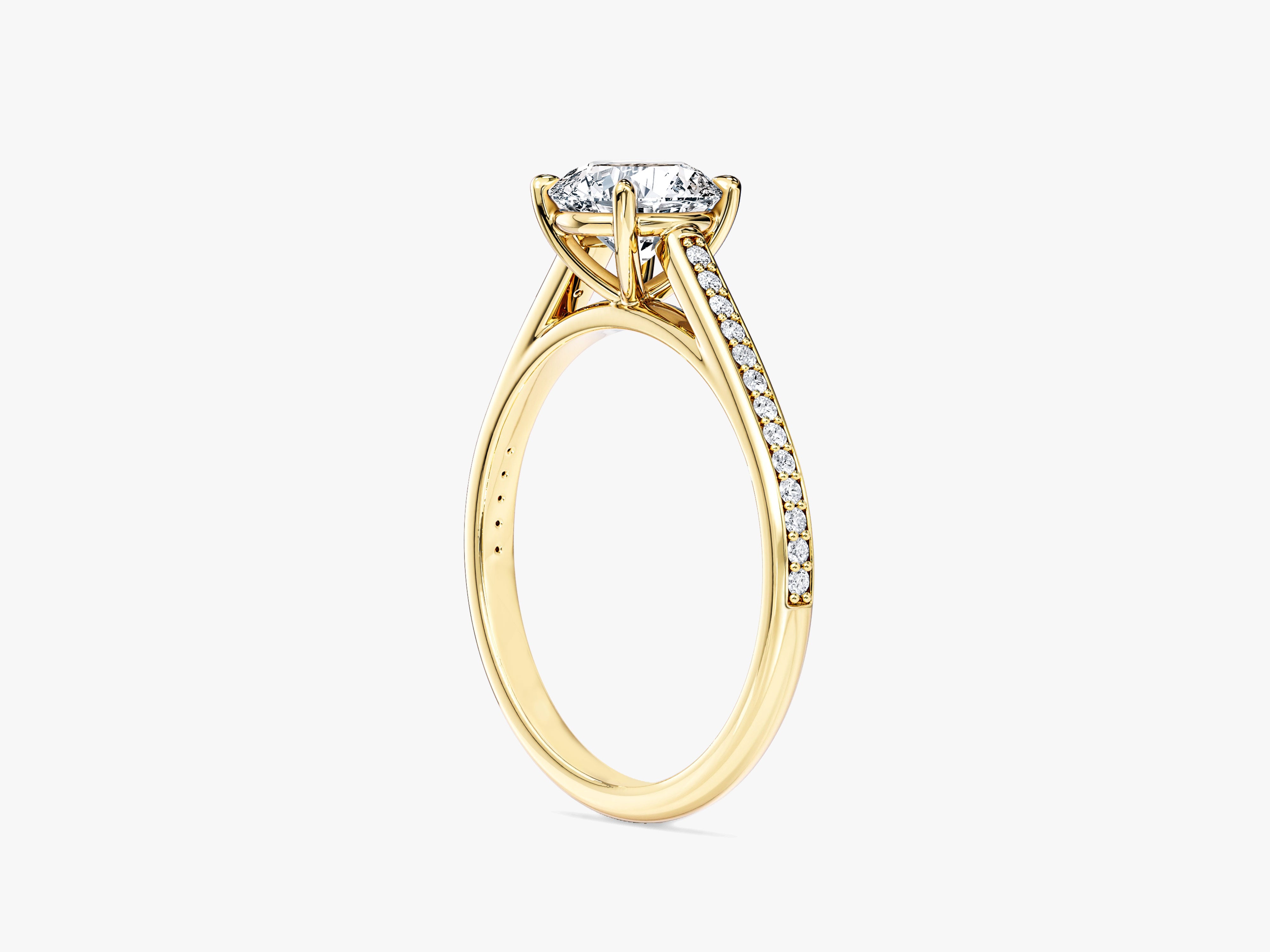 Channel Set Round Cut Lab Grown Diamond Engagement Ring (1.00 CT)