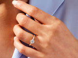 Diamond engagement ring on a woman's hand