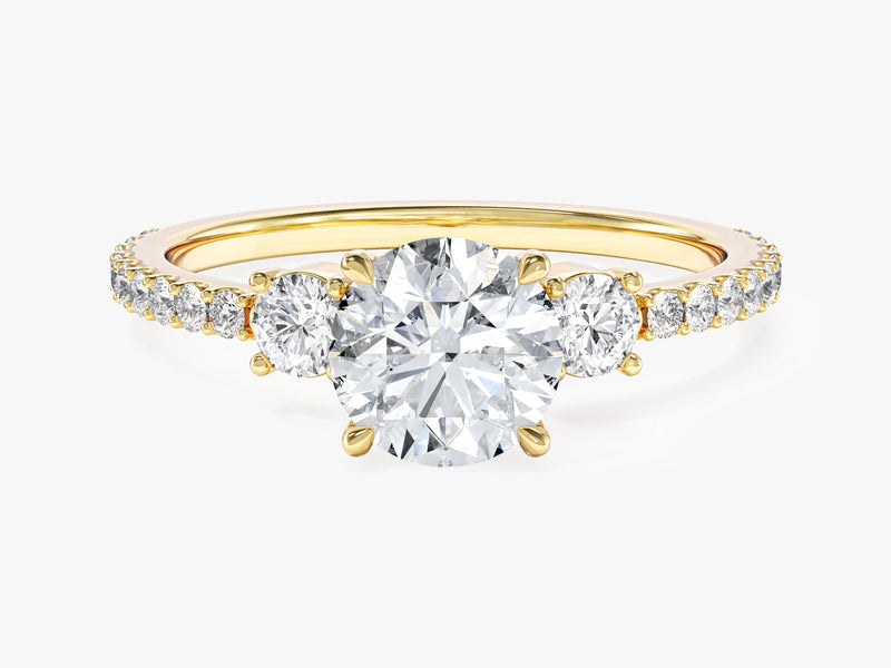 Micropave Trio Moissanite Engagement Ring (1.00 CT)