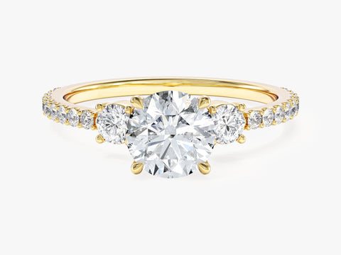 Micropave Trio Moissanite Engagement Ring (1.00 CT)