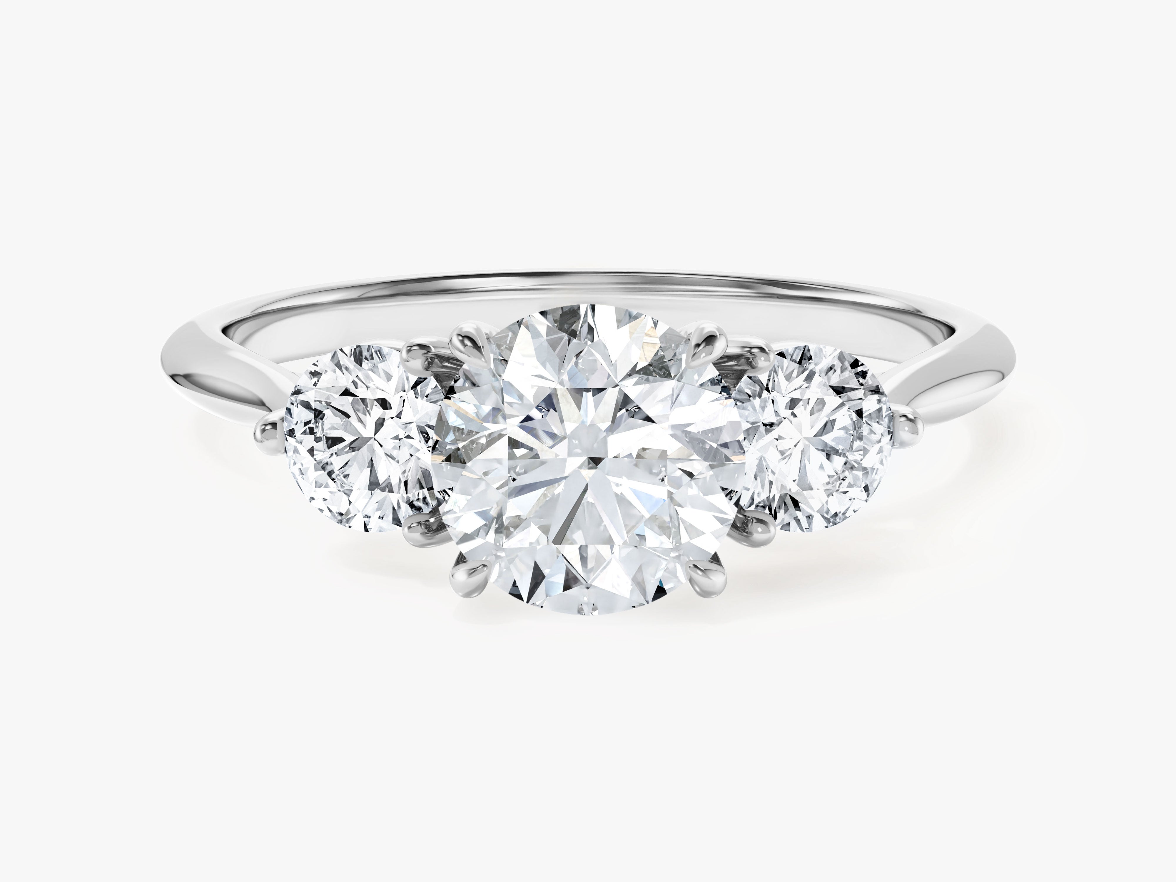 Round Cut Three Stone Moissanite Engagement Ring (1.50 CT)