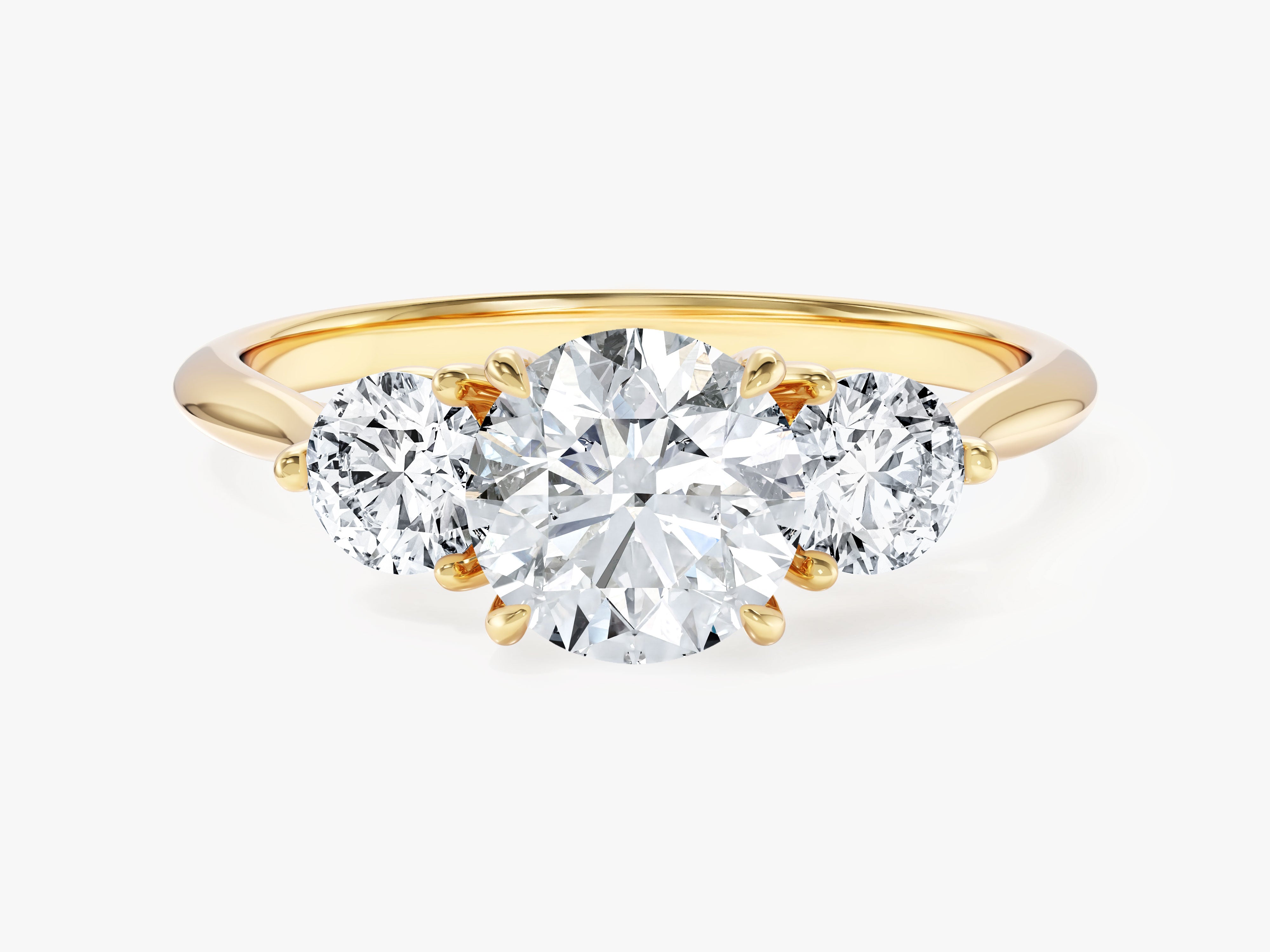 Round Cut Three Stone Lab Grown Diamond Engagement Ring (1.50 CT)