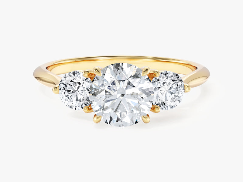 Round Cut Three Stone Lab Grown Diamond Engagement Ring (1.50 CT)