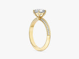 Pave Set Knife Edge Lab Grown Diamond Engagement Ring (1.00 CT)