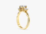 Petite Twisted Vine Three Stone Round Moissanite Engagement Ring (1.50 CT TW)