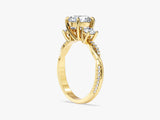 Petite Twisted Vine Three Stone Round Moissanite Engagement Ring (2.00 CT TW)