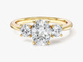 Classic Basket Set Three Stone Oval Lab Grown Diamond Engagement Ring (1.50 CT TW)
