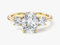Classic Basket Set Three Stone Oval Lab Grown Diamond Engagement Ring (2.00 CT TW)