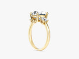 Classic Basket Set Three Stone Oval Moissanite Engagement Ring (2.50 CT TW)