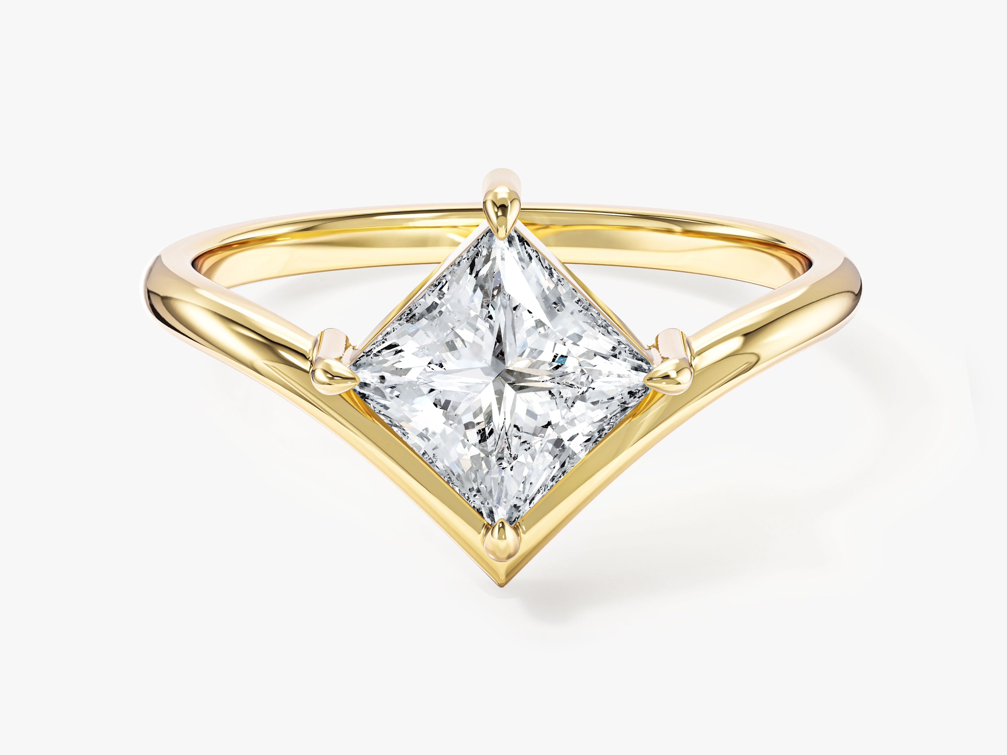 Curved Princess Moissanite Engagement Ring (1.00 CT)