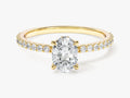 Hidden Halo Oval Moissanite Engagement Ring with Sidestones (1.00 CT)