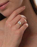Pear and Emerald Cut Toi et Moi Moissanite Engagement Ring (3.00 CT)