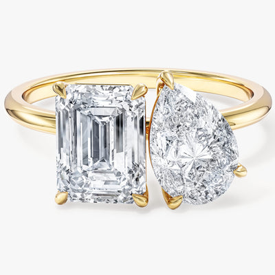 Pear and Emerald Cut Toi et Moi Lab Grown Diamond Engagement Ring (3.00 CT)