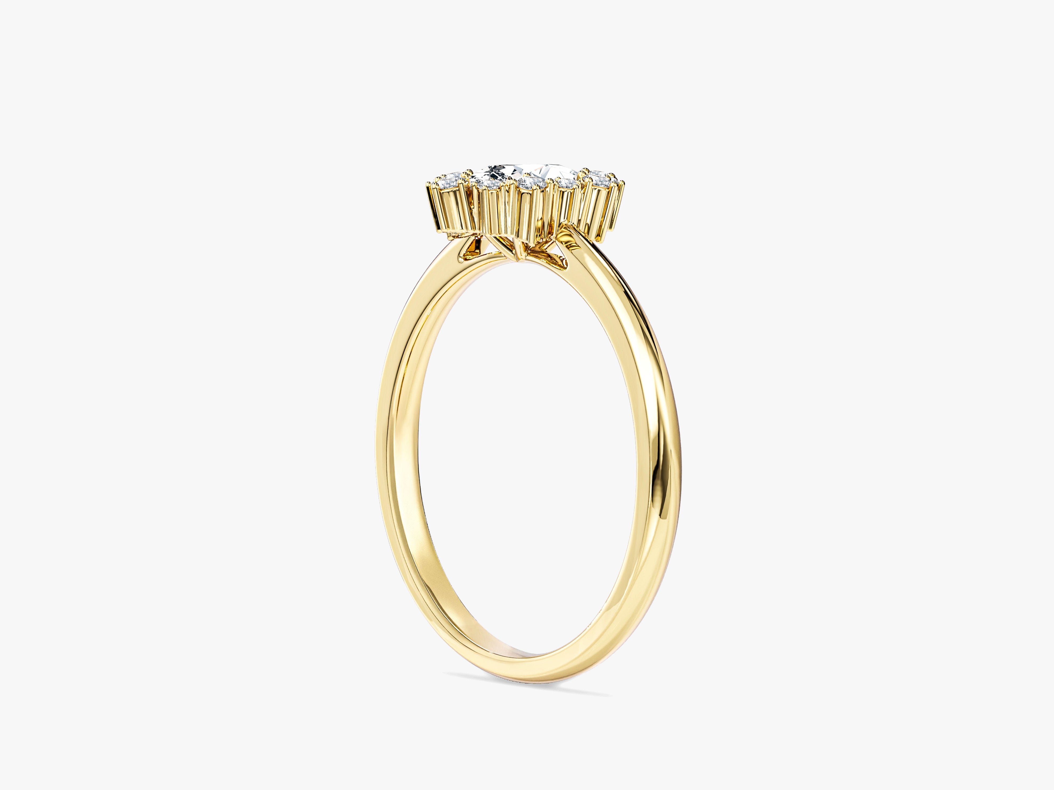 Sunburst Oval Lab Grown Diamond Engagement Ring (0.50 CT)