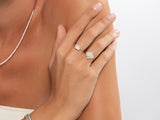 Crown-Accent Moissanite Engagement Ring