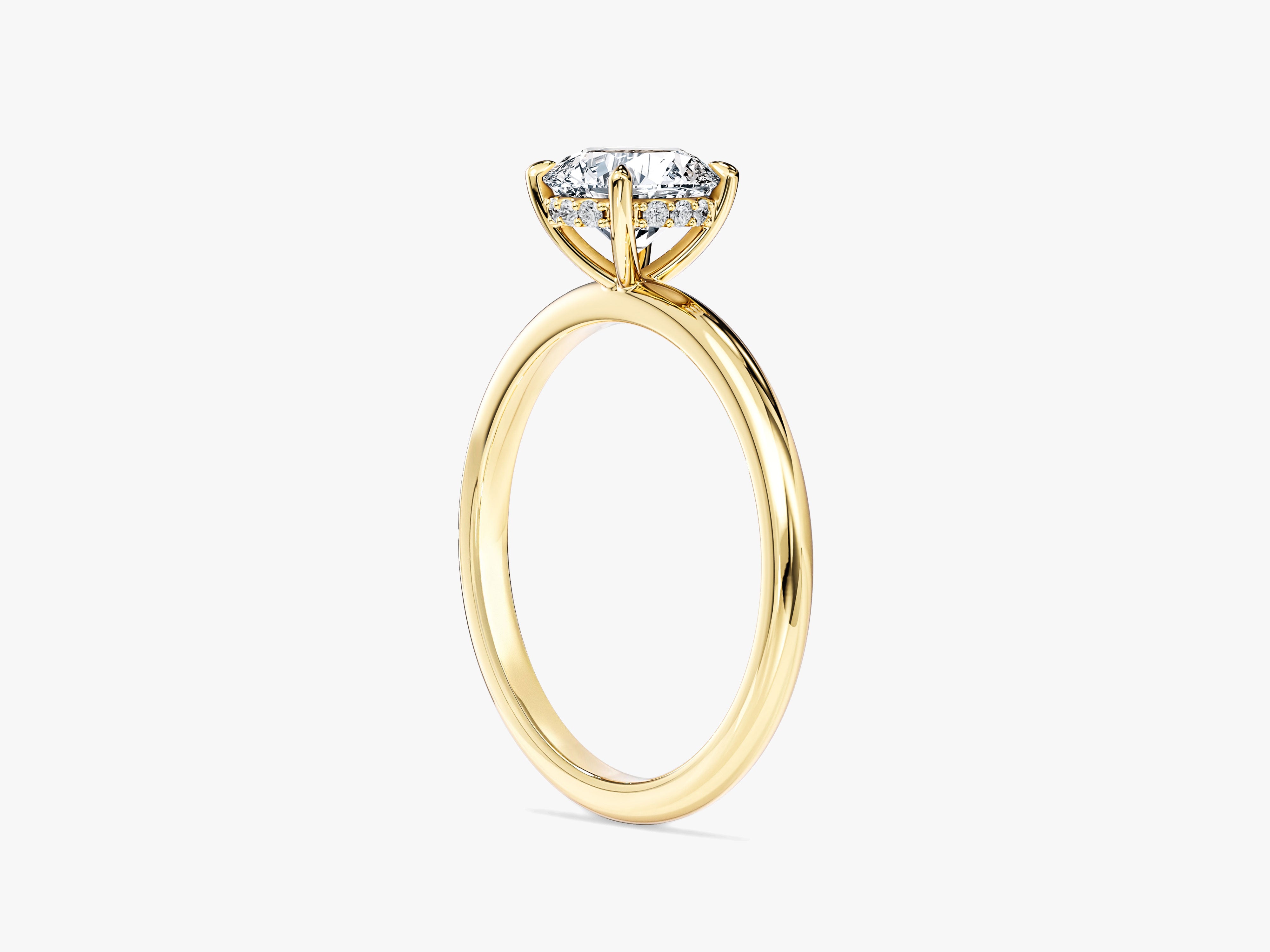 Hidden Halo Round Moissanite Engagement Ring (1.00 CT)