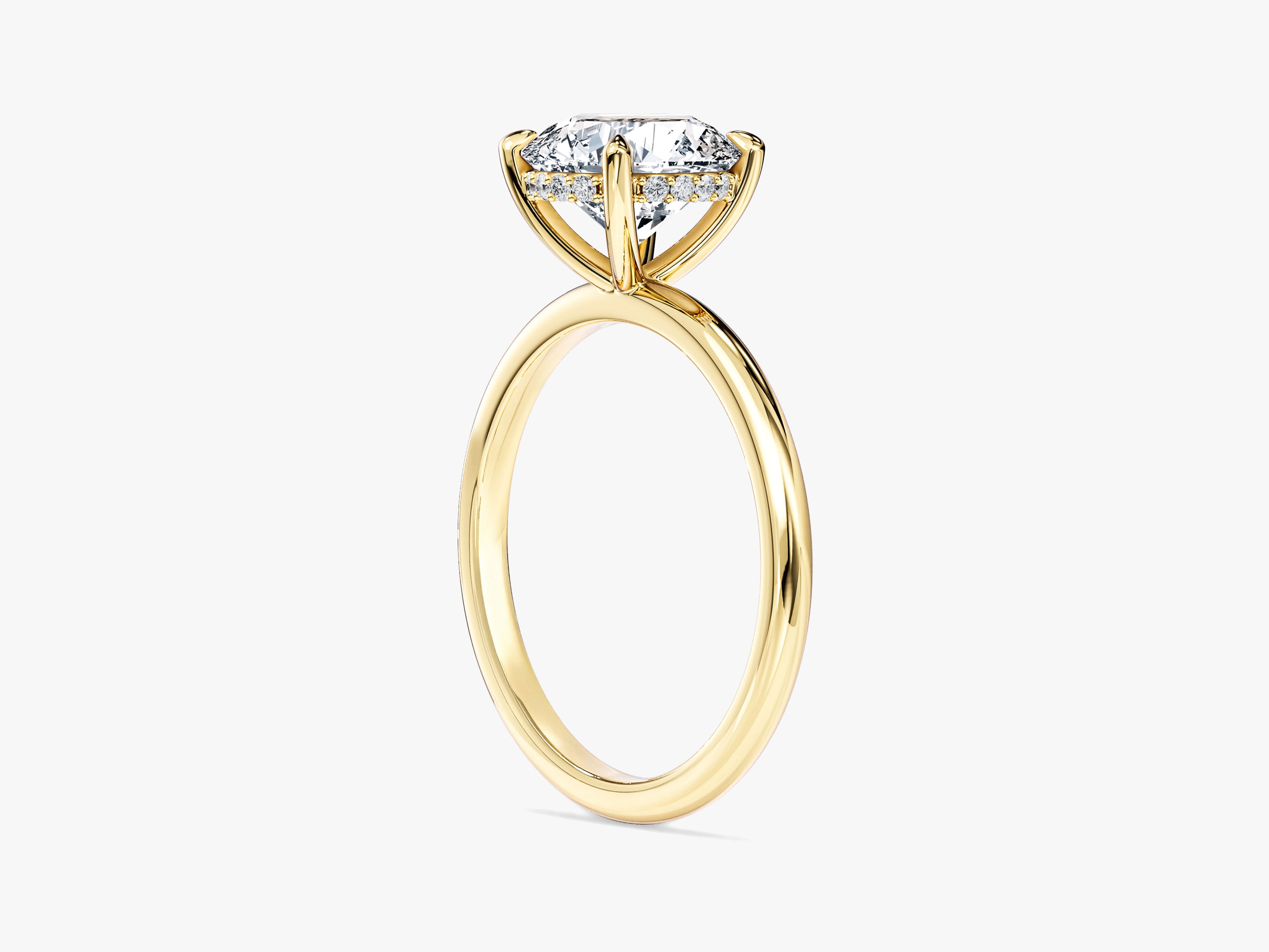 Hidden Halo Round Moissanite Engagement Ring (2.00 CT)