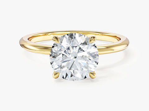 Hidden Halo Round Moissanite Engagement Ring (2.00 CT)