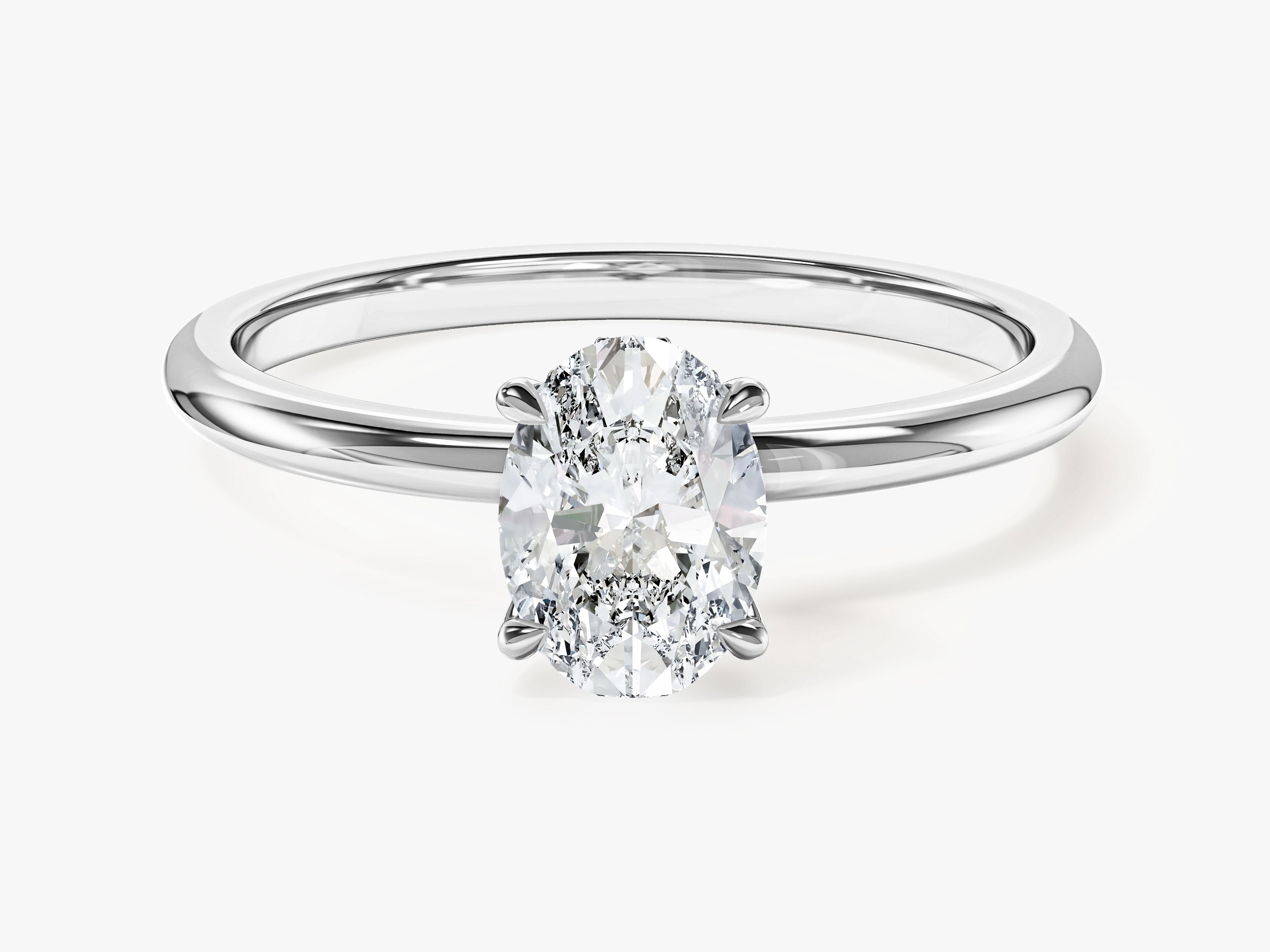 Hidden Halo Oval Moissanite Engagement Ring (1.00 CT)