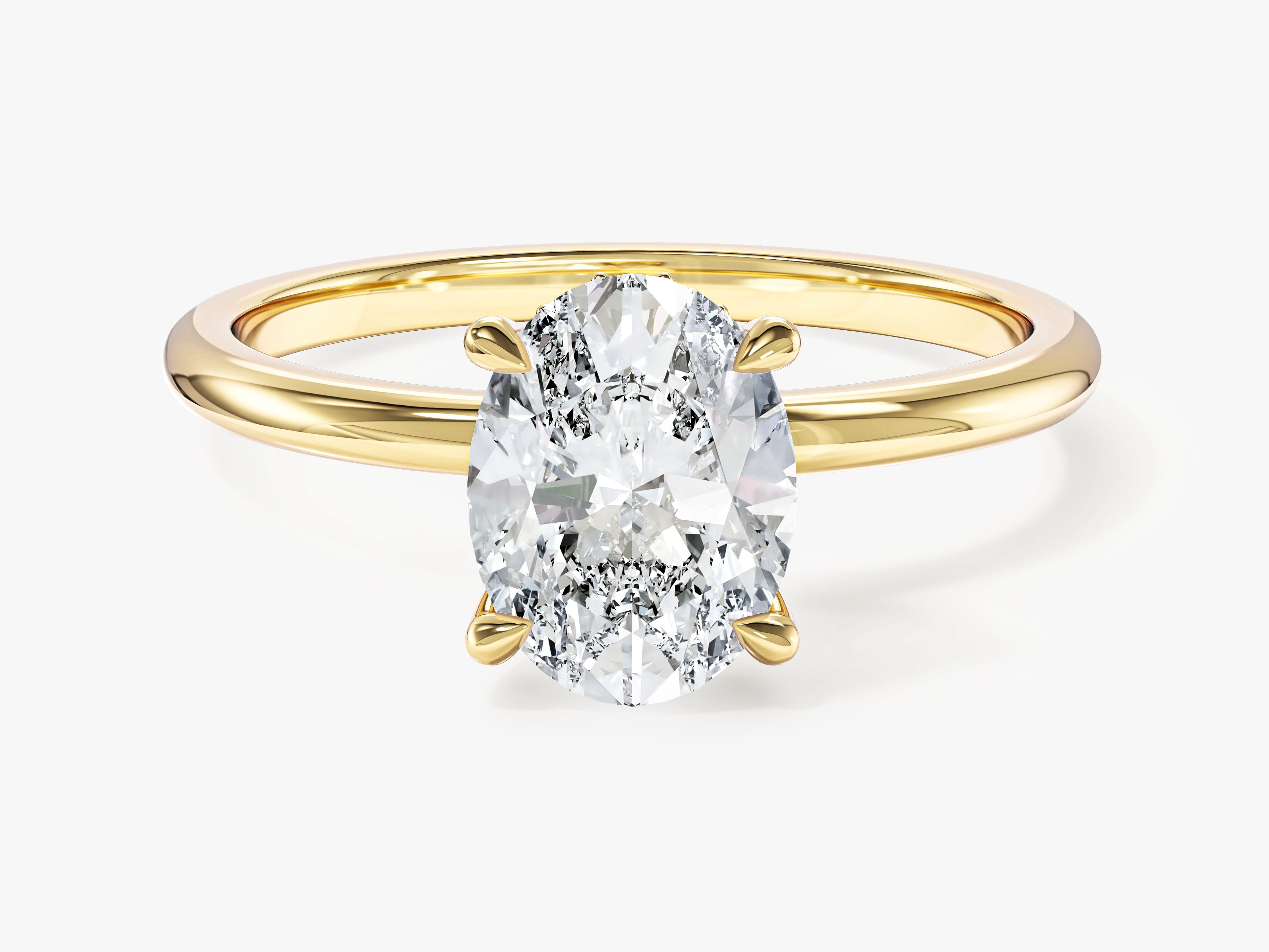 Hidden Halo Oval Lab Grown Diamond Engagement Ring (1.50 CT)