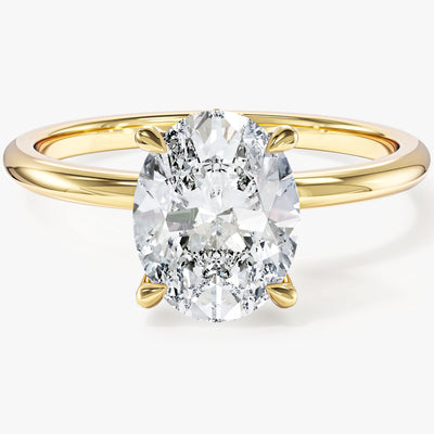 Hidden Halo Oval Moissanite Engagement Ring (2.00 CT)
