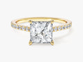 Princess Cut Lab Grown Diamond Engagement Ring with Pave Set Side Stones (1.50 CT)
