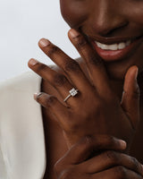 Princess Cut Lab Grown Diamond Engagement Ring with Pave Set Side Stones (1.50 CT)