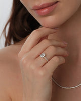 Emerald Cut Moissanite Engagement Ring with Pave Set Side Stones (1.50 CT)