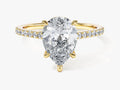 Pear Cut Moissanite Engagement Ring with Pave Set Side Stones (2.00 CT)