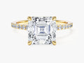 Asscher Cut Moissanite Engagement Ring with Pave Set Side Stones (3.00 CT)