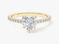 Heart Cut Lab Grown Diamond Engagement Ring with Pave Set Side Stones (1.00 CT)
