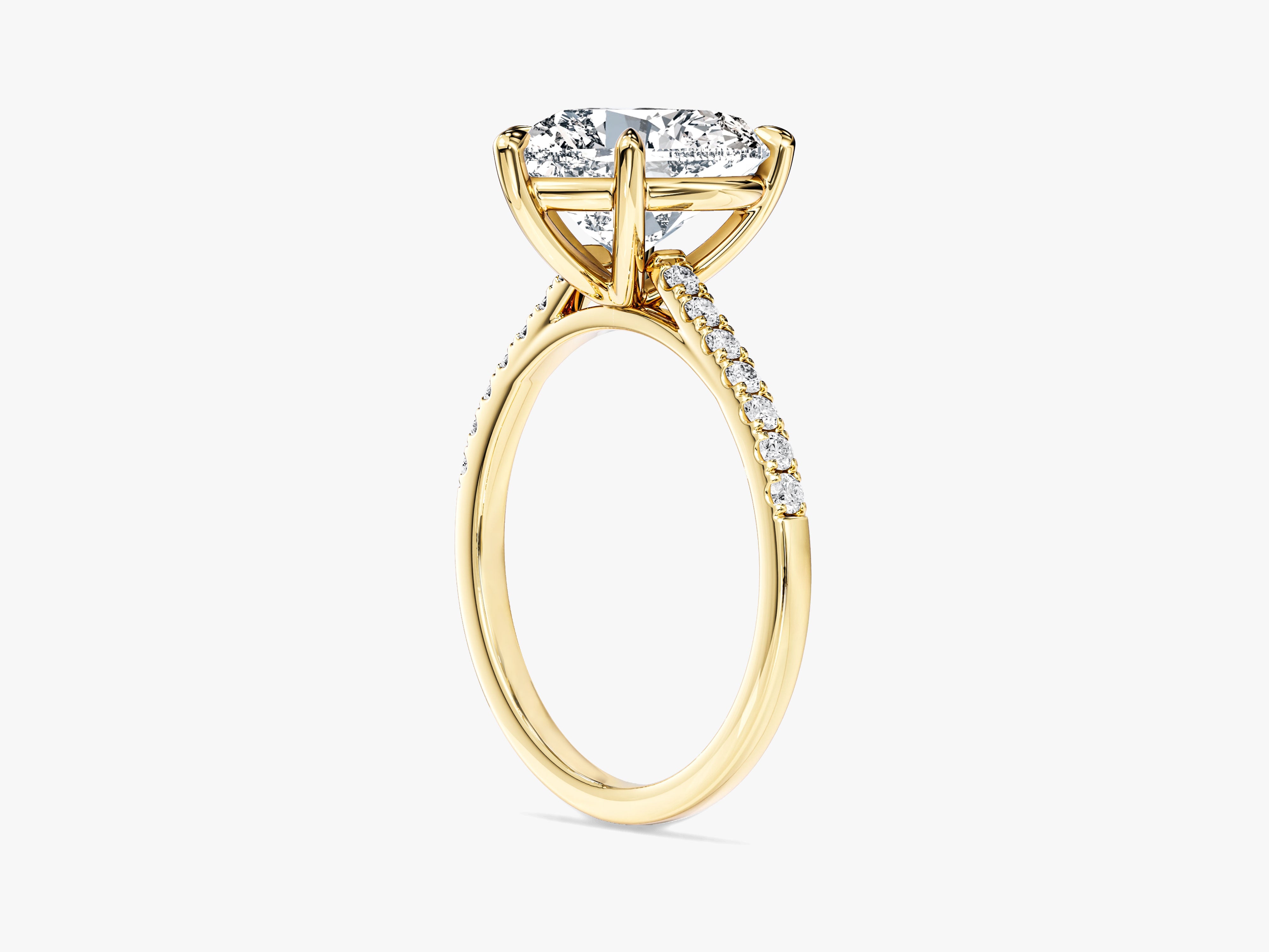 Heart Cut Lab Grown Diamond Engagement Ring with Pave Set Side Stones (3.00 CT)