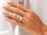 Diamond rings on a hand, jewelry for her