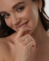 Radiant Cut Moissanite Engagement Ring with Pave Set Side Stones (1.50 CT)