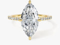 Marquise Cut Lab Grown Diamond Engagement Ring with Pave Set Side Stones (3.00 CT)