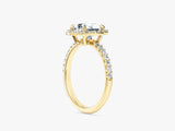 Oval Halo Lab Grown Diamond Engagement Ring with Pave Set Side Stones (2.00 CT)