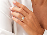 Diamond engagement ring on a woman's hand, jewelry