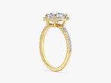 Heart Halo Moissanite Engagement Ring with Pave Set Side Stones (1.50 CT)