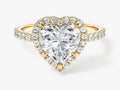 Heart Halo Lab Grown Diamond Engagement Ring with Pave Set Side Stones (2.00 CT)