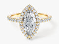 Marquise Halo Moissanite Engagement Ring with Pave Set Side Stones (1.50 CT)