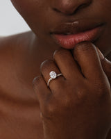 Oval Twisted Lab Grown Diamond Engagement Ring with Pave Set Side Stones (1.50 CT)
