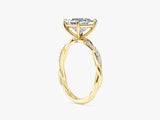 Princess Twisted Moissanite Engagement Ring with Pave Set Side Stones (1.50 CT)